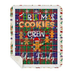 Personalized Gift Tartan Plaid Blanket Clan Adam Ancient With Christmas Cookie Baking Crew Christmas Gift Sherpa Blanket, tartan sherpa blanket,buffalo plaid sherpa blanket,christmas sherpa blanket,Christmas Throw Blanket,green plaid sherpa blanket,green sherpa blanket