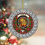 Fairlie Tartan Ornament,  ceramic ornament, personalized christmas ornaments, christmas tree ornaments, christmas door decorations, Plaid Ornament, Tartan Ceramic Ornament