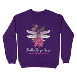Faith Hope Love Breast Cancer Awareness Dragonfly Art Gifts Breast Cancer Awareness Sweatshirt - Scotstee Shop