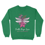 Faith Hope Love Breast Cancer Awareness Dragonfly Art Gifts Breast Cancer Awareness Sweatshirt - Scotstee Shop