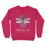 Faith Hope Love Breast Cancer Awareness Dragonfly Art Gifts Breast Cancer Awareness Sweatshirt - Scotstee Shop