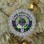 Farquharson Tartan Ornament,  ceramic ornament, personalized christmas ornaments, christmas tree ornaments, christmas door decorations, Plaid Ornament, Tartan Ceramic Ornament