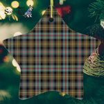 Farquharson Weathered Tartan Ornament Star Ornament, Christmas Star Decorations, ceramic ornament, Plaid Star Ceramic Ornament, Christmas Ornament Decorations Gift