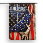 Father's Day Man of God Husband Dad Papa American Flag 4th of July Independence Day Flag House Flag Patriotic Christian Flags - Scotstee Shop