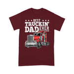 Father's Day Shirt Best Truckin Dad Ever Big Rig Trucker Gift Men - Scotstee Shop