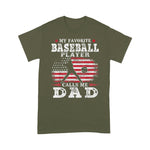 Father's Day Shirt Mens Favorite Baseball Player Calls Me Dad USA Flag Shirt - Scotstee Shop