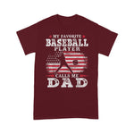 Father's Day Shirt Mens Favorite Baseball Player Calls Me Dad USA Flag Shirt - Scotstee Shop