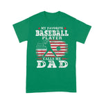 Father's Day Shirt Mens Favorite Baseball Player Calls Me Dad USA Flag Shirt - Scotstee Shop