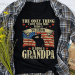 Father's Day Shirt Mens The Only Thing I Love More Than Being A Veteran Grandpa Shirt - Scotstee Shop