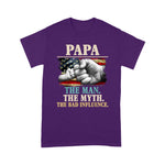 Father's Day Shirt PaPa The Man The Myth The Bad Influence American Flag 4th Of July Shirts - Scotstee Shop