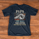 Father's Day Shirt PaPa The Man The Myth The Bad Influence American Flag 4th Of July Shirts - Scotstee Shop