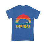 Father's Day Shirt Retro Vintage Sunset Papa Bear Hiking Camping Gift - Scotstee Shop