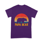 Father's Day Shirt Retro Vintage Sunset Papa Bear Hiking Camping Gift - Scotstee Shop