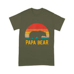 Father's Day Shirt Retro Vintage Sunset Papa Bear Hiking Camping Gift - Scotstee Shop
