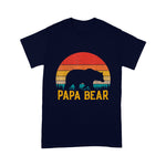 Father's Day Shirt Retro Vintage Sunset Papa Bear Hiking Camping Gift - Scotstee Shop