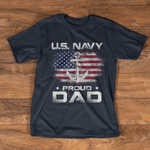 Scotstee Shop - Fathers Day Shirts U.S Navy Proud Dad With American Flag Gift Veteran Day