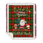 Personalized Gift Tartan Plaid Blanket Clan Blackstock With Funny Santa Snowman Reindeer Merry Christmas Gift Sherpa Blanket, blue plaid sherpa blanket,blue tartan sherpa blanket,Buchan,buffalo plaid sherpa blanket,christmas sherpa blanket,Christmas Throw Blanket
