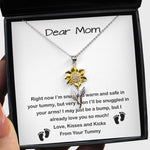 Sunflower Pendant Necklace - Mom Necklace, Mom To Be Necklace, Pregnancy Gift For Mom To Be, Mommy Present From Unborn Baby, Gift For Expecting Moms