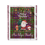 Personalized Gift Tartan Plaid Blanket Clan MacIntyre Of Glenorchy With Funny Santa Snowman Reindeer Merry Christmas Fleece Blanket, Home Living Room, Plaid Blanket, Tartan Blanket, Scottish Blanket, Buffalo fleece blanket, Christmas Blanket