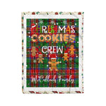 Fleece Blanket - Personalized Gift Tartan Plaid Blanket Clan McCulloch With Christmas Cookie Baking Crew Christmas Gift Fleece Blanket