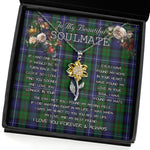To My Beautiful Soulmate Sunflower Necklace In Your Eyes I Have Found My Home Clan Donnachaidh Robertson Tartan Jewelry For Girlfriend, Tartan Sunflower Pendant Necklace, Scottish Tartan Jewelry, valentine necklace, necklace girlfriend, necklace for wife, cute necklaces for girlfriend, jewelry for girlfriend, to my soulmate necklace, to my future wife necklace