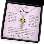 Gift For Caring Mom Form Son, To My Mom Necklace Gift For Mother's Day Sunflower Pendant Necklace