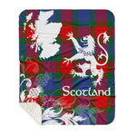 Sherpa Blanket - Tartan Blanket Thistle and Lion Scottish Clan Mar Plaid Blanket, plaid sherpa blanket queen,purple sherpa blanket,queen sherpa blanket,queen size sherpa blanket,red sherpa blanket,scottish tartan blankets,sherpa blanket,sherpa christmas blanket