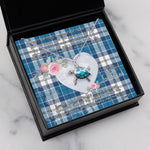 Sea Turtle Necklace Gift for My Beautiful Girlfriend Valentines Necklace Clan Roberton Tartan Blue Turtle Necklace