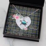 Sea Turtle Necklace Gift for My Beautiful Girlfriend Valentines Necklace Clan Scott Green Modern Tartan Blue Turtle Necklace