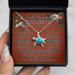 Sea Turtle Necklace To My Beautiful Soulmate Necklace In Your Eyes I Have Found My Home Clan MacAlister of Glenbarr Tartan Blue Turtle Necklace, Valentine Necklace Gift for Girlfriend Clan Mitchell Ancient Tartan Sunflower Pendant Necklace, Scottish Tartan Jewelry, valentine necklace, necklace girlfriend, necklace for wife, cute necklaces for girlfriend, jewelry for girlfriend, to my soulmate necklace, to my future wife necklace