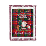 Personalized Gift Tartan Plaid Blanket Clan Roxburgh With Funny Santa Snowman Reindeer Merry Christmas Fleece Blanket, Home Living Room, Plaid Blanket, Tartan Blanket, Scottish Blanket, Buffalo fleece blanket, Christmas Blanket