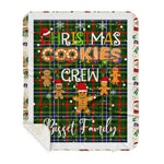 Personalized Gift Tartan Plaid Blanket Clan Bisset With Christmas Cookie Baking Crew Christmas Gift Sherpa Blanket, tartan sherpa blanket,buffalo plaid sherpa blanket,christmas sherpa blanket,Christmas Throw Blanket,green plaid sherpa blanket,green sherpa blanket