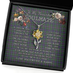 To My Beautiful Soulmate Sunflower Necklace In Your Eyes I Have Found My Home Clan Forbes of Druinnor Tartan Jewelry For Girlfriend, Tartan Sunflower Pendant Necklace, Scottish Tartan Jewelry, valentine necklace, necklace girlfriend, necklace for wife, cute necklaces for girlfriend, jewelry for girlfriend, to my soulmate necklace, to my future wife necklace