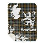 Sherpa Blanket - Tartan Blanket Thistle and Lion Scottish Clan Farquharson Weathered Plaid Blanket, plaid sherpa blanket queen,purple sherpa blanket,queen sherpa blanket,queen size sherpa blanket,red sherpa blanket,scottish tartan blankets,sherpa blanket,sherpa christmas blanket