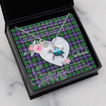 Sea Turtle Necklace Gift for My Beautiful Girlfriend Valentines Necklace Clan Hunter Modern Tartan Blue Turtle Necklace