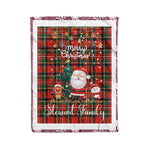 Personalized Gift Tartan Plaid Blanket Clan Stewart Stuart of Bute With Funny Santa Snowman Reindeer Merry Christmas Fleece Blanket, Home Living Room, Plaid Blanket, Tartan Blanket, Scottish Blanket, Buffalo fleece blanket, Christmas Blanket