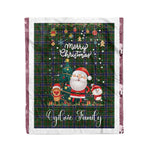 Personalized Gift Tartan Plaid Blanket Clan Ogilvie Hunting With Funny Santa Snowman Reindeer Merry Christmas Fleece Blanket, Home Living Room, Plaid Blanket, Tartan Blanket, Scottish Blanket, Buffalo fleece blanket, Christmas Blanket