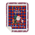 Personalized Gift Tartan Plaid Blanket Clan Anstruther With Funny Santa Snowman Reindeer Merry Christmas Gift Sherpa Blanket, blue plaid sherpa blanket,blue tartan sherpa blanket,Buchan,buffalo plaid sherpa blanket,christmas sherpa blanket,Christmas Throw Blanket