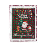 Personalized Gift Tartan Plaid Blanket Clan Fotheringham With Funny Santa Snowman Reindeer Merry Christmas Fleece Blanket, Christmas Blanket, Plaid Blanket, Tartan Blanket,Scottish Blanket