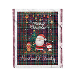 Personalized Gift Tartan Plaid Blanket Clan Macdonald With Funny Santa Snowman Reindeer Merry Christmas Fleece Blanket, Home Living Room, Plaid Blanket, Tartan Blanket, Scottish Blanket, Buffalo fleece blanket, Christmas Blanket