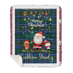 Personalized Gift Tartan Plaid Blanket Clan Cockburn Ancient With Funny Santa Snowman Reindeer Merry Christmas Gift Sherpa Blanket, blue plaid sherpa blanket,blue tartan sherpa blanket,Buchan,buffalo plaid sherpa blanket,christmas sherpa blanket,Christmas Throw Blanket