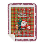 Personalized Gift Tartan Plaid Blanket Clan Chattan With Funny Santa Snowman Reindeer Merry Christmas Gift Sherpa Blanket, blue plaid sherpa blanket,blue tartan sherpa blanket,Buchan,buffalo plaid sherpa blanket,christmas sherpa blanket,Christmas Throw Blanket
