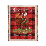 Personalized Gift Plaid Tartan Blanket Clan Munro Modern With Moose Lover Xmas Gift Santa Riding Christmas Fleece Blanket