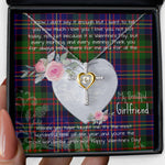 Gift For My Beautiful Girlfriend Necklace Valentine Necklace Clan Chalmers Tartan Cross Dancing Necklace Scottish Tartan Jewelry