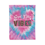 Scotstee Shop - Scotstee Shop Blanket Good Effin Vibes Hippie Boho Pink Heart Tie Dye Rainbow Hippie Fleece Blanket