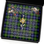 To My Beautiful Soulmate Sunflower Necklace In Your Eyes I Have Found My Home Clan MacNeill Of Barra Tartan Jewelry For Girlfriend, Tartan Sunflower Pendant Necklace, Scottish Tartan Jewelry, valentine necklace, necklace girlfriend, necklace for wife, cute necklaces for girlfriend, jewelry for girlfriend, to my soulmate necklace, to my future wife necklace