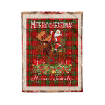 Personalized Gift Plaid Tartan Blanket Clan Herries With Moose Lover Xmas Gift Santa Riding Christmas Fleece Blanket