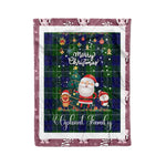 Personalized Gift Tartan Plaid Blanket Clan Oliphant With Funny Santa Snowman Reindeer Merry Christmas Fleece Blanket, Home Living Room, Plaid Blanket, Tartan Blanket, Scottish Blanket, Buffalo fleece blanket, Christmas Blanket