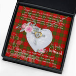 Gift For My Beautiful Girlfriend Necklace Valentine Necklace Clan Dewar Tartan Cross Dancing Necklace Scottish Tartan Jewelry
