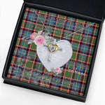 Gift For My Beautiful Girlfriend Necklace Valentine Necklace Clan Glass Tartan Cross Dancing Necklace Scottish Tartan Jewelry
